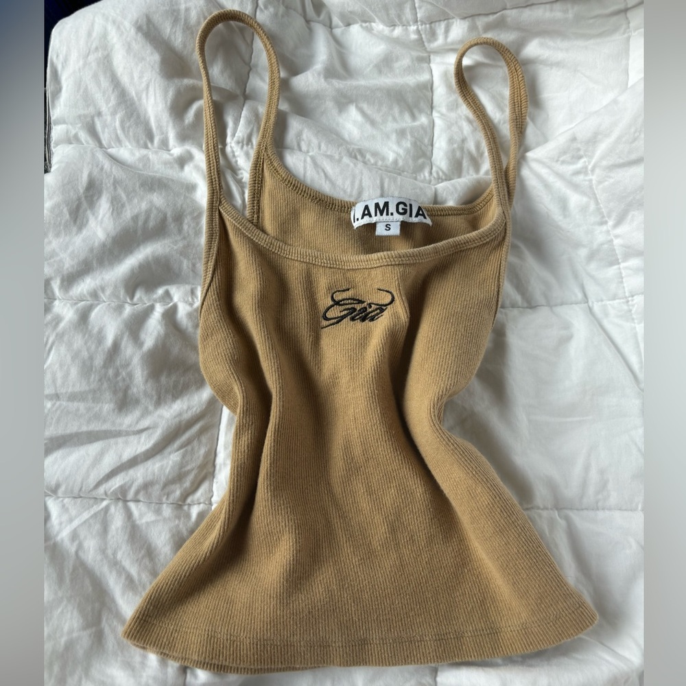 I AM GIA tan tank top